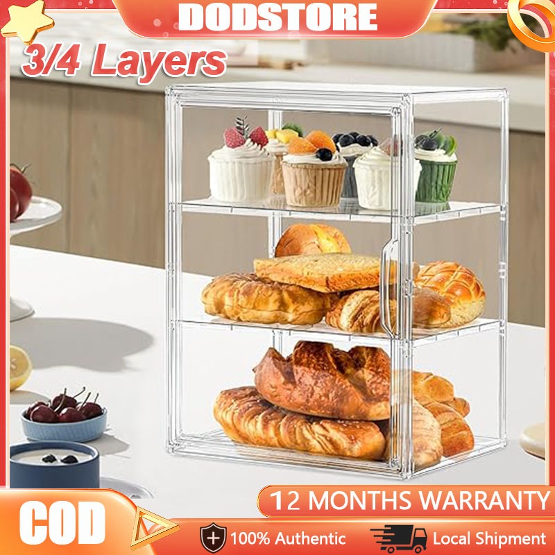 Adjustable Bread Box Storage Rack Transparent Bread Display Cabinet ...