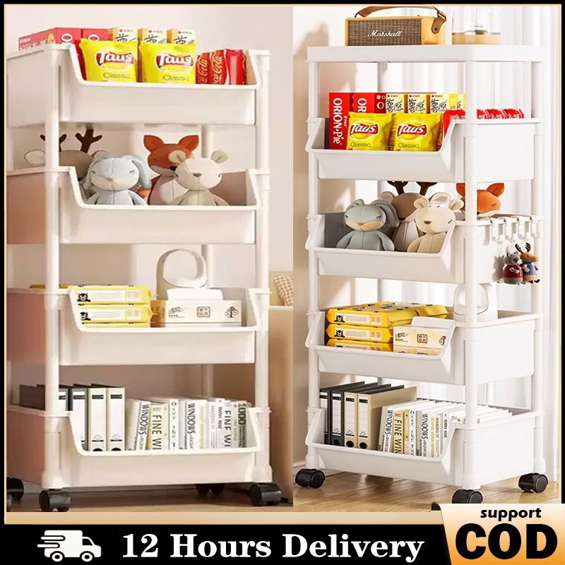 2/3/4/5 Layer Organizer Rack Trolley Cart Organizer Trolley Bookshelf ...
