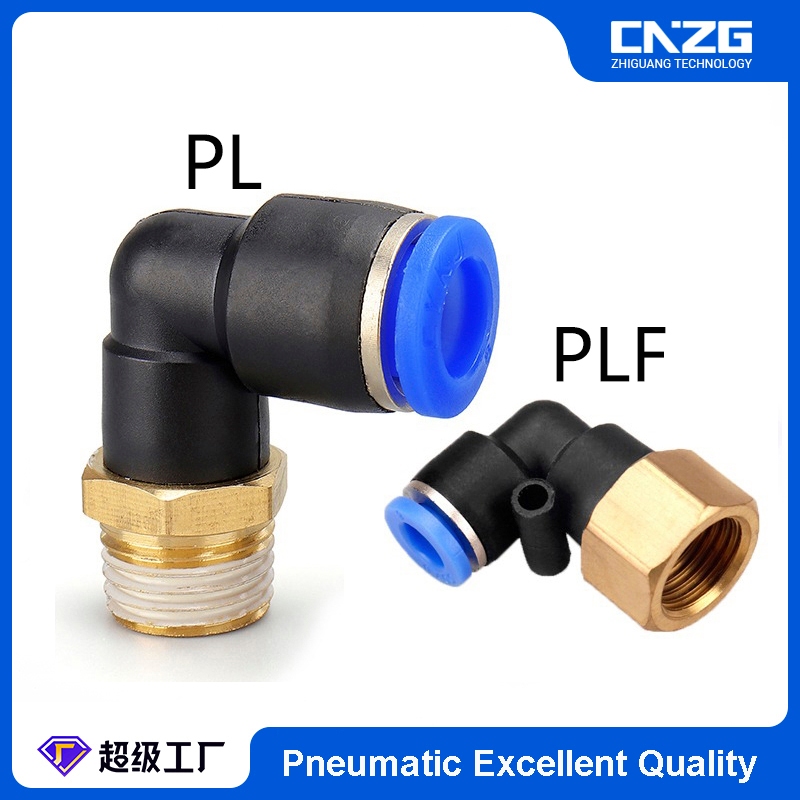 PL PLF Elbow Pneumatic Fitting 1/4 3/8 1/2 1/8 BSP Male Thread Air ...
