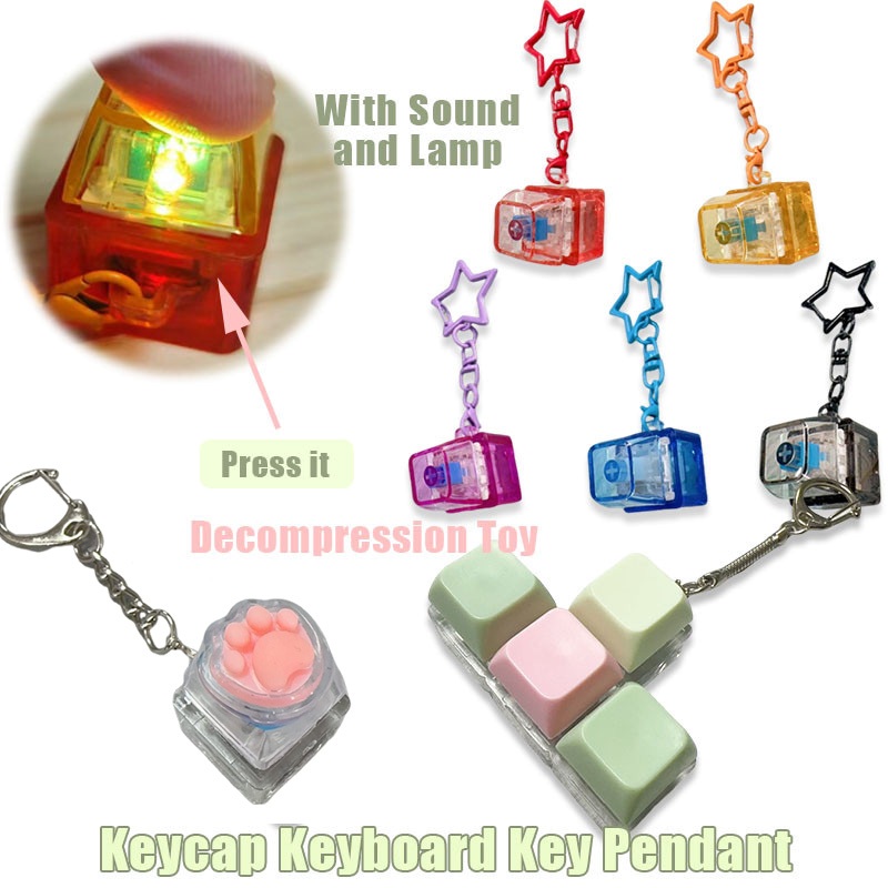 Keycap Keyboard Key Decompression Toys Fidget Keycap Keychain Toys for ...