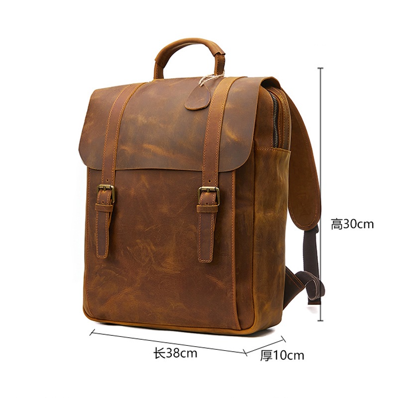 Genuine Genuine Leather Men's Backpack First Layer Cowhide Business ...