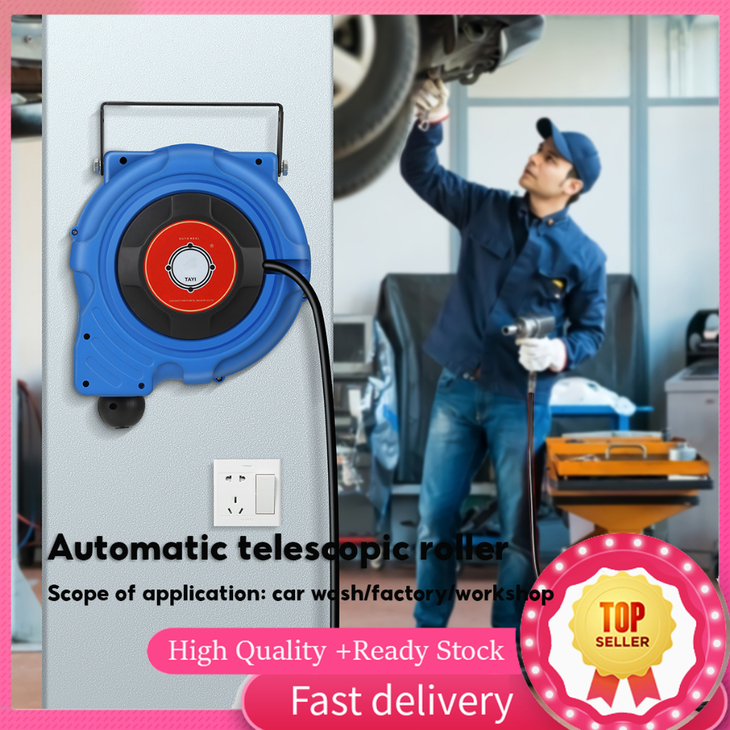 【Local delivery+COD】Retractable Extension Cord, 50FT Power Cord Reel ...