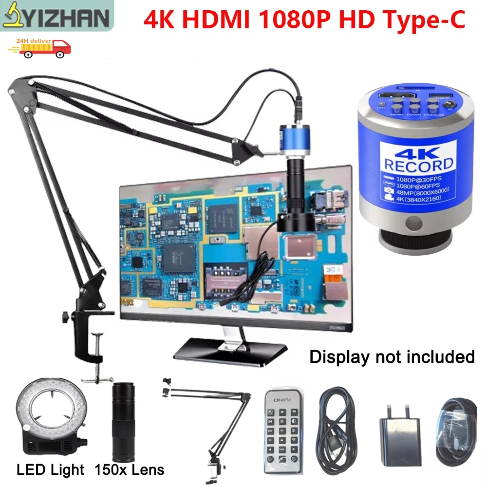Lapsun DV1261 Industrial Digital Video Microscope Camera – 1080P, 30-60FPS – VGA/USB/HDMI/Type-C Output
