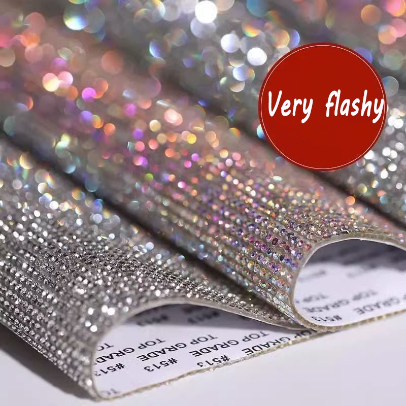 2Pcs/12x20cm Self Adhesive Rhinestone Sticker Tape DIY Decoration ...