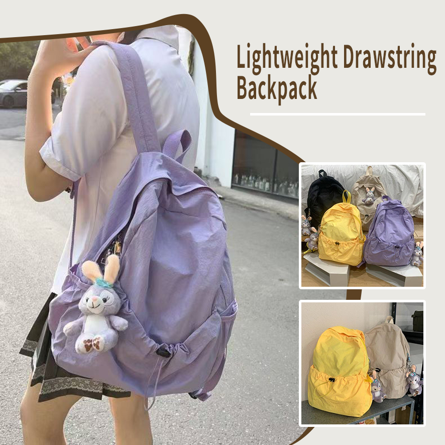 Macaron Color Large Backpack Lightweight Nylon Material Multi Pocket ...