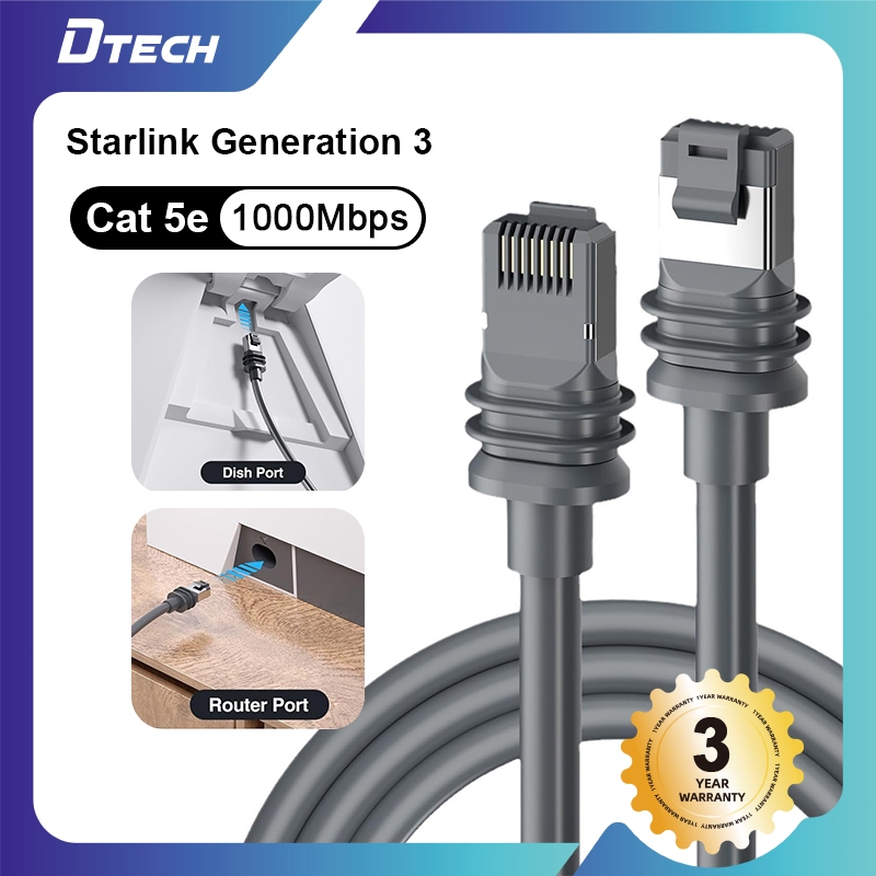 DTECH Starlink Gen 3 Satellite Replacement V3 RJ45 Ethernet Cable with ...