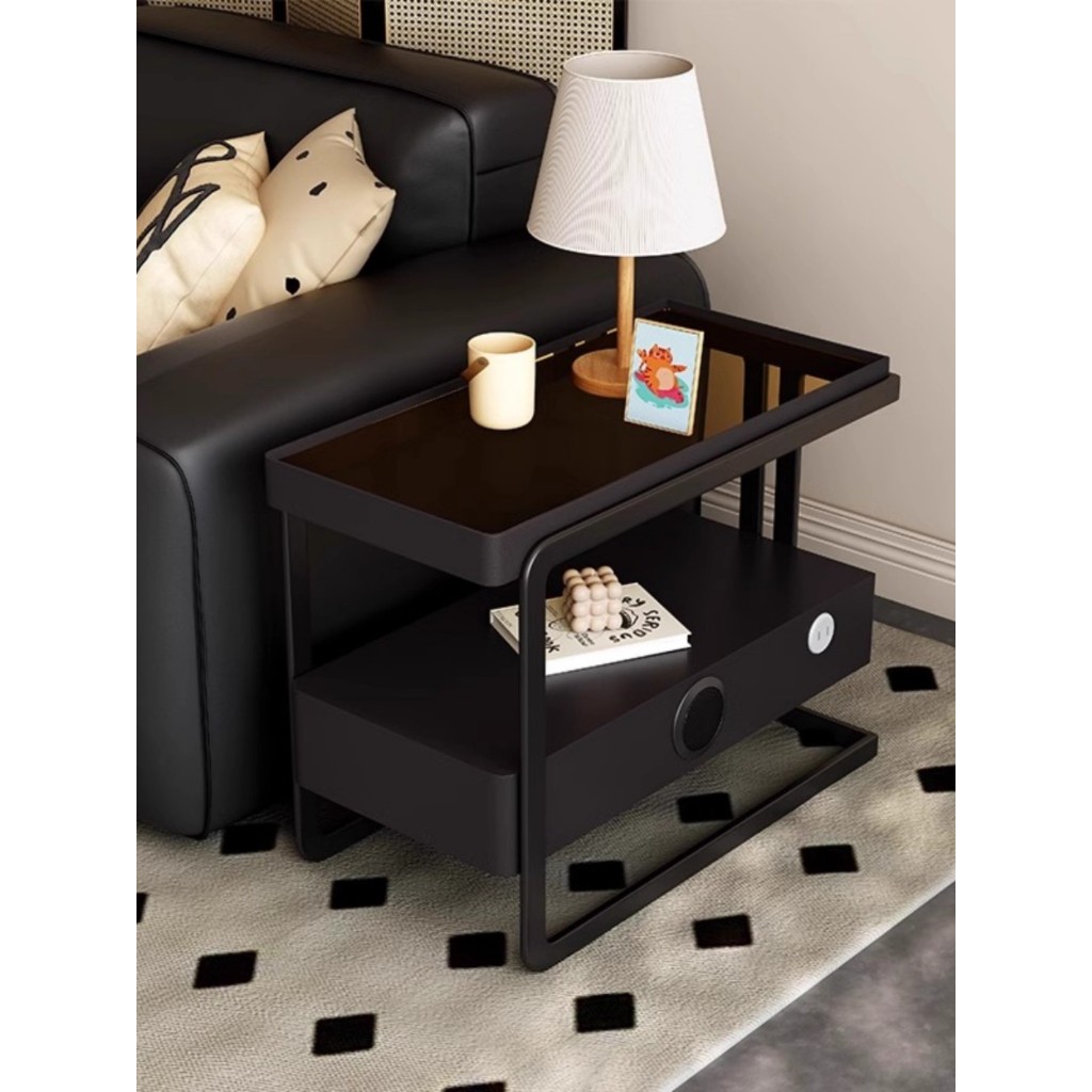 Italian minimalist sofa edge cabinet, light luxury high-end feeling ...