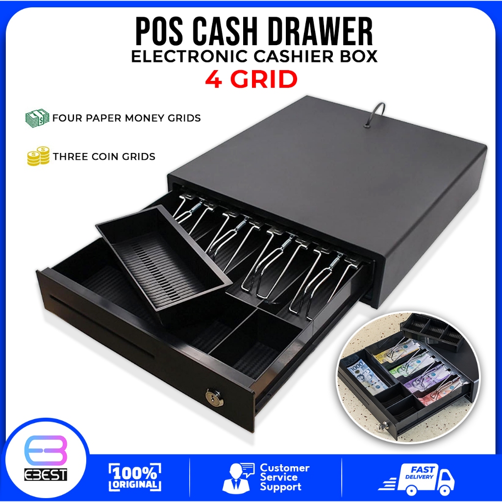 POS Cash Drawer with Lock Manual and Automatic Cashier Box 5 or 4 Bills ...