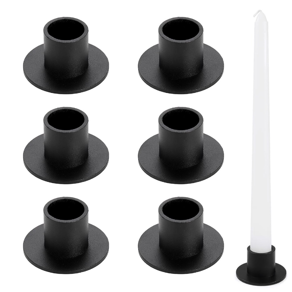 Set of 2/6 Taper Candle Holders, Matte Metal Candlestick Holders Bulk ...