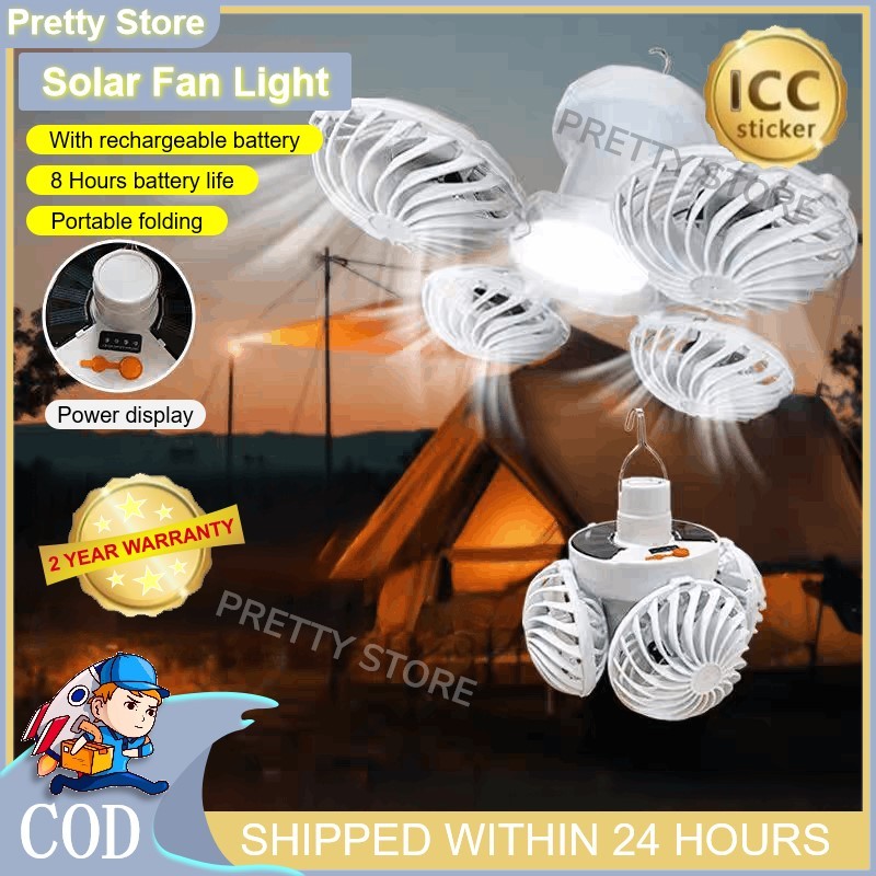 Solar Ceiling Fan Light rechargeable 4 fan folding solar panel ceiling ...