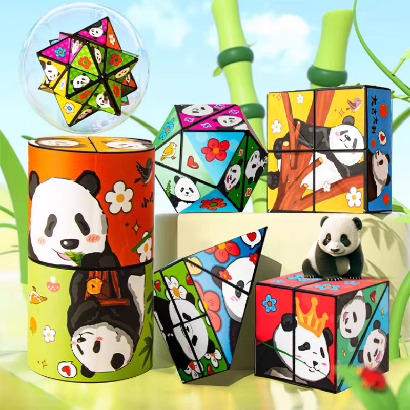 3D Panda Magic Cube Children's Universal Magic Cube Toy Puzzle Stress ...