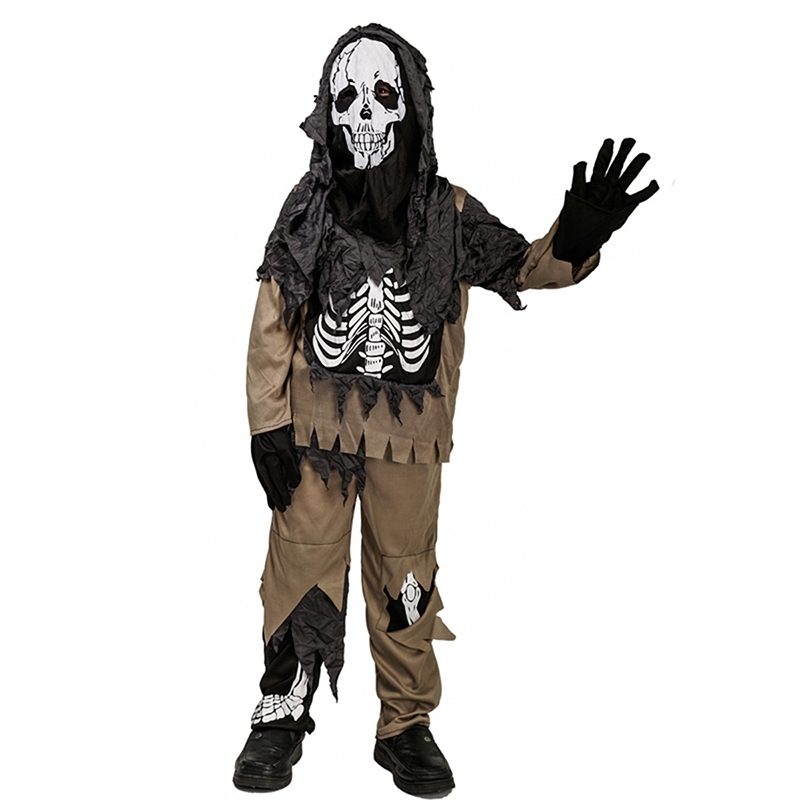 Halloween ‌Grim Reaper‌ Children Scary Zombie Skull Cosplay Costumes ...