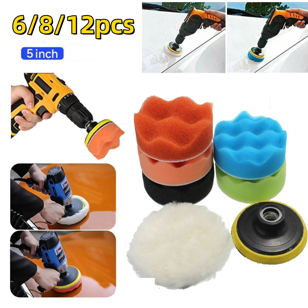 5inch/12Pcs Car Polishing Kit Polish Pad M14 Car Polishing Disc Waxing ...
