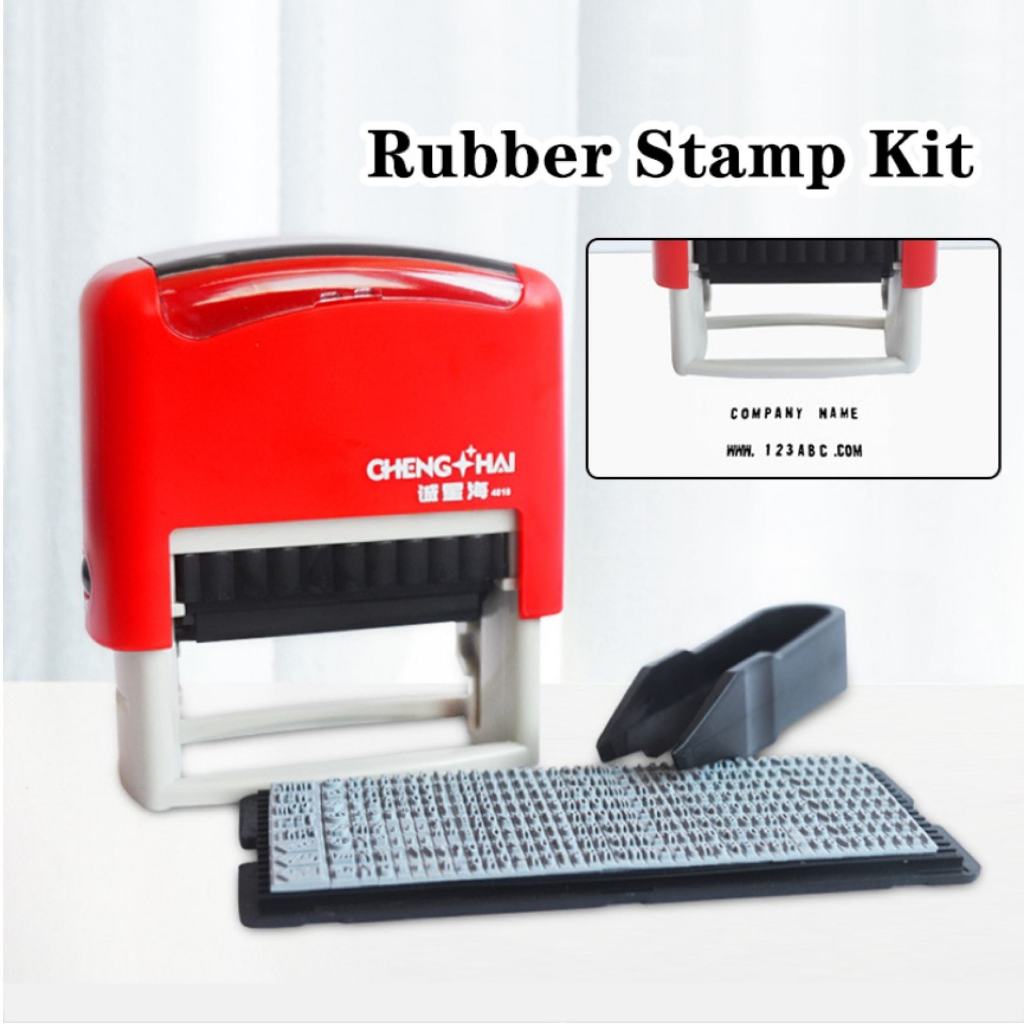 Rubber Stamp Kit Personalized Printed Self Lnking Stamp DIY Typeface ...