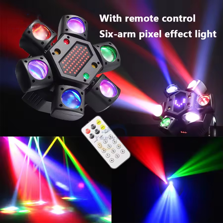 80W RGB LED Beam Moving Head Light 6 Arm Stage Rotating Effect Lights ...