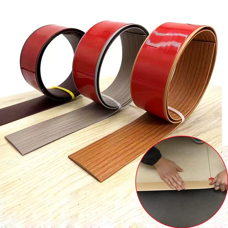 Floor Transition Self Adhesive Laminate Strip - Threshold Seam Cover, Vinyl Door Trim, Elegant Wood Grain Design (Black Walnut Wood Grain, 2"/10 FT