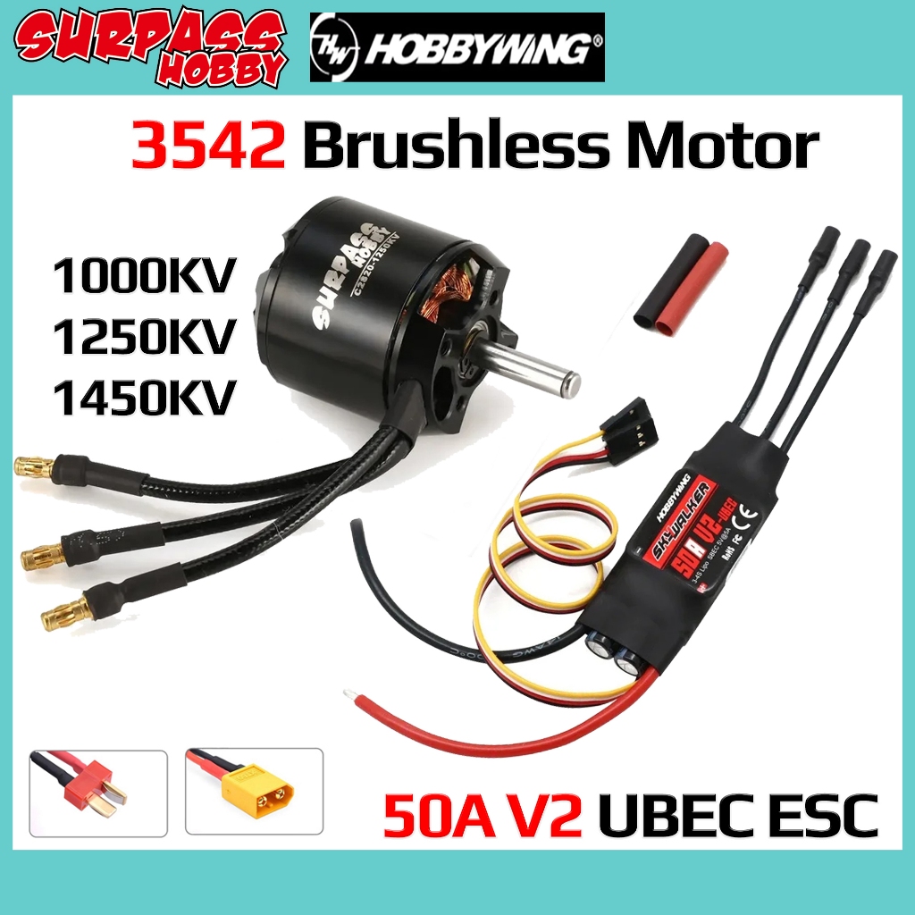 Surpass Hobby C3542 1000KV 1250KV 1450KV Outrunner Brushless Motor 50A ...