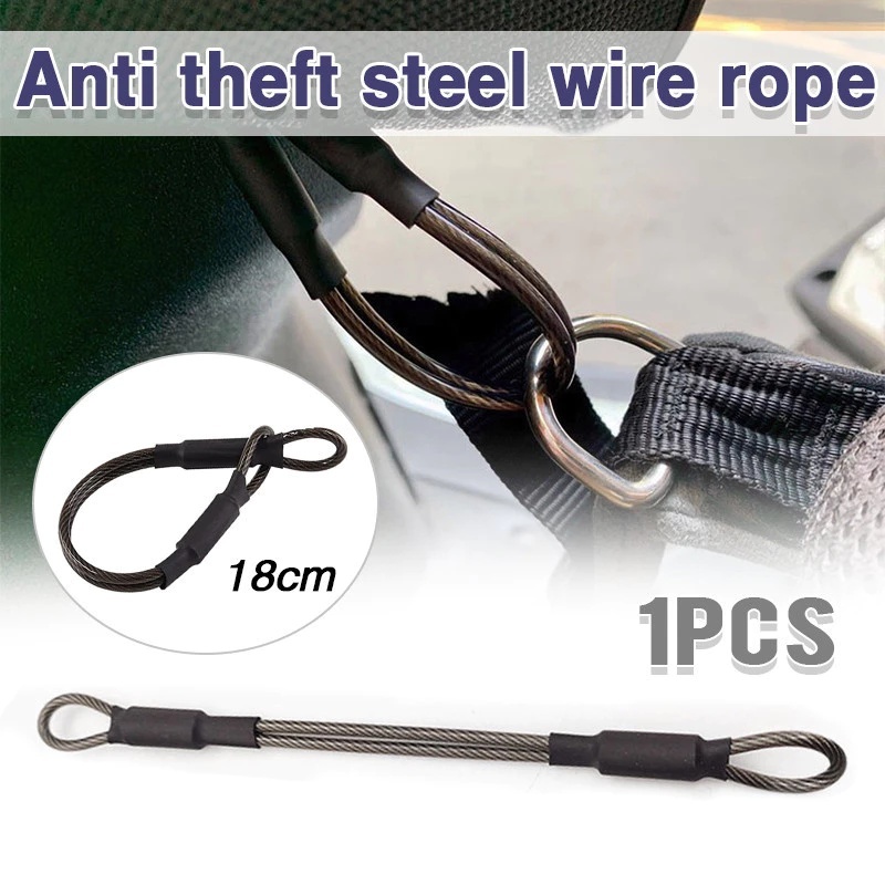 Stainless Steel Helmet anti-theft Rope Outdoor Travel Security Cable ...