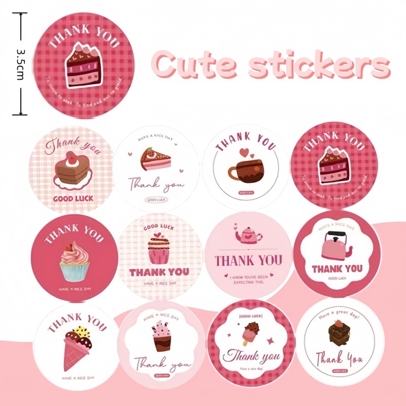 120pcs High-Quality Thank You Stickers Handmade Baked Sandwich Takeaway ...