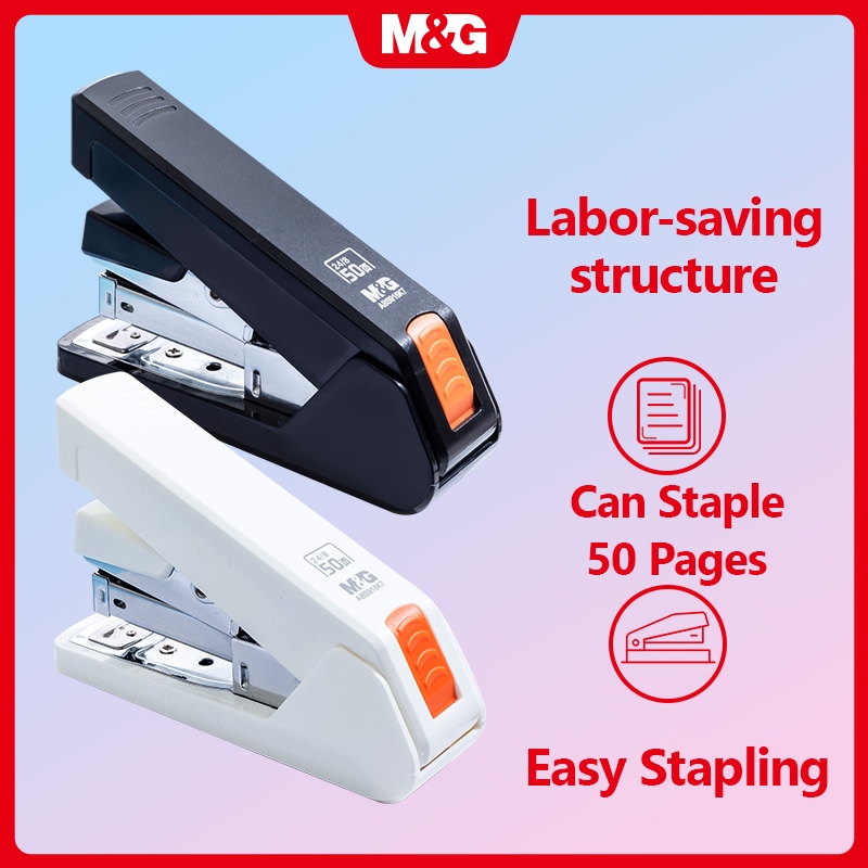 M&G Labor Saving Thick Layer Stapler 2 Color Binding Magic Durable ...