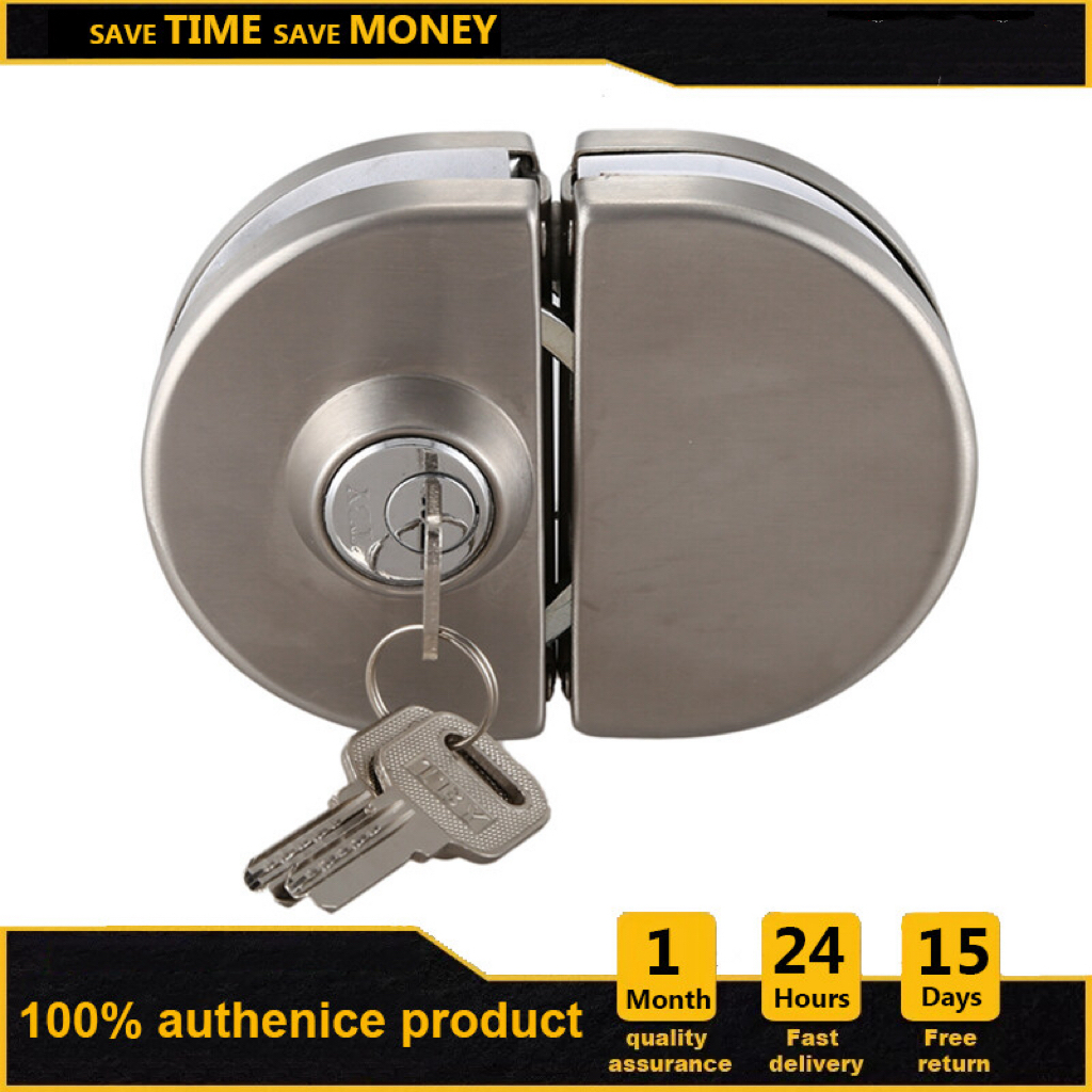[Ready stock] Double Open Glass Door Lock Stainless Steel Double Bolt ...