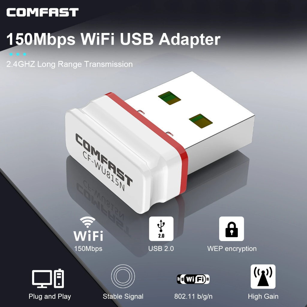 Comfast CF-WU815N Mini Network Card 150Mbps Wireless USB WiFi LAN ...