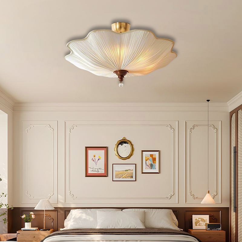 French Fabric Ceiling Lamp Modern Aesthetic Center Ceiling Light Living ...