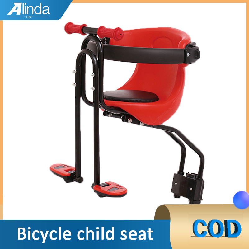 Siège Avant Vélo Enfant FORTOP, Avec Rambarde, Sécurité USA, Montage Sur Cadre, Rouge
