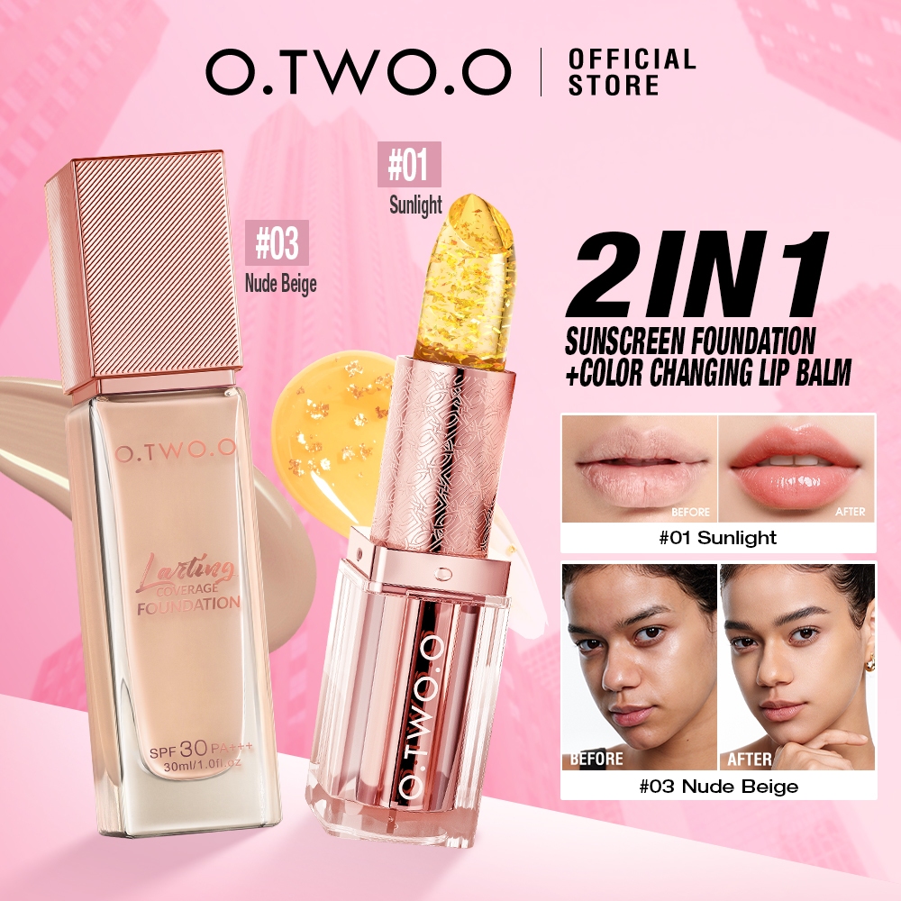 O.TWO.O Makeup Set Color Changes Lip Balm+Sunscreen Foundation ...