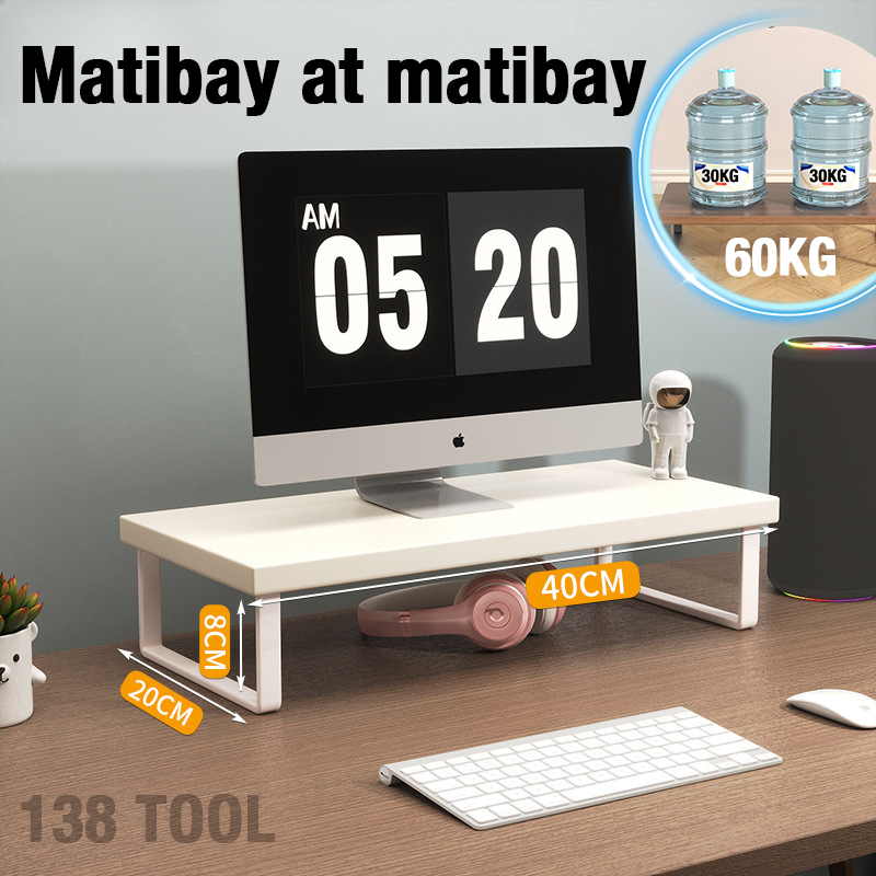 Wooden Monitor Riser Desktop Shelf Laptop Stand Organizer Increase ...