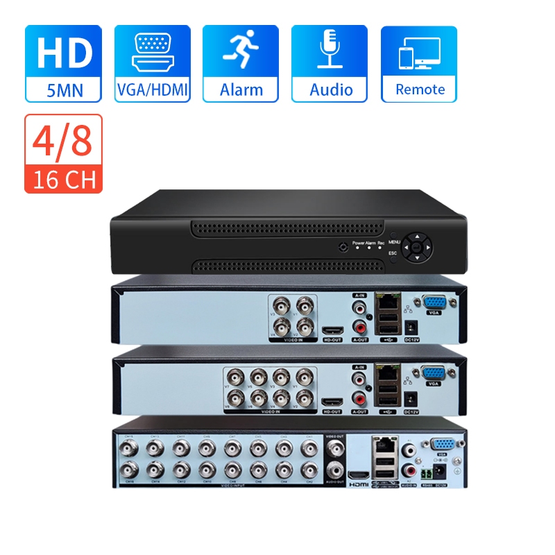 Xmeye CCTV DVR 4 8 16 CH 1080N 5MN Monitoring Host H 265 Motion Detect 