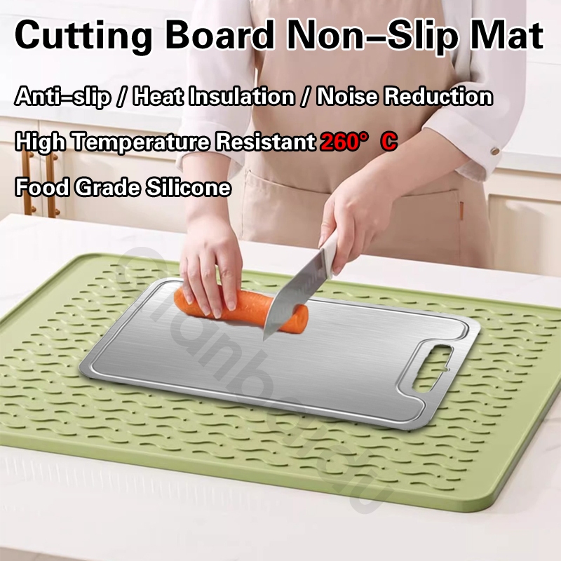 [Qianbaidu] Kitchen Mat - Silicone Heat-Resistant Waterproof Oilproof Anti-Slip Washable Table Mat