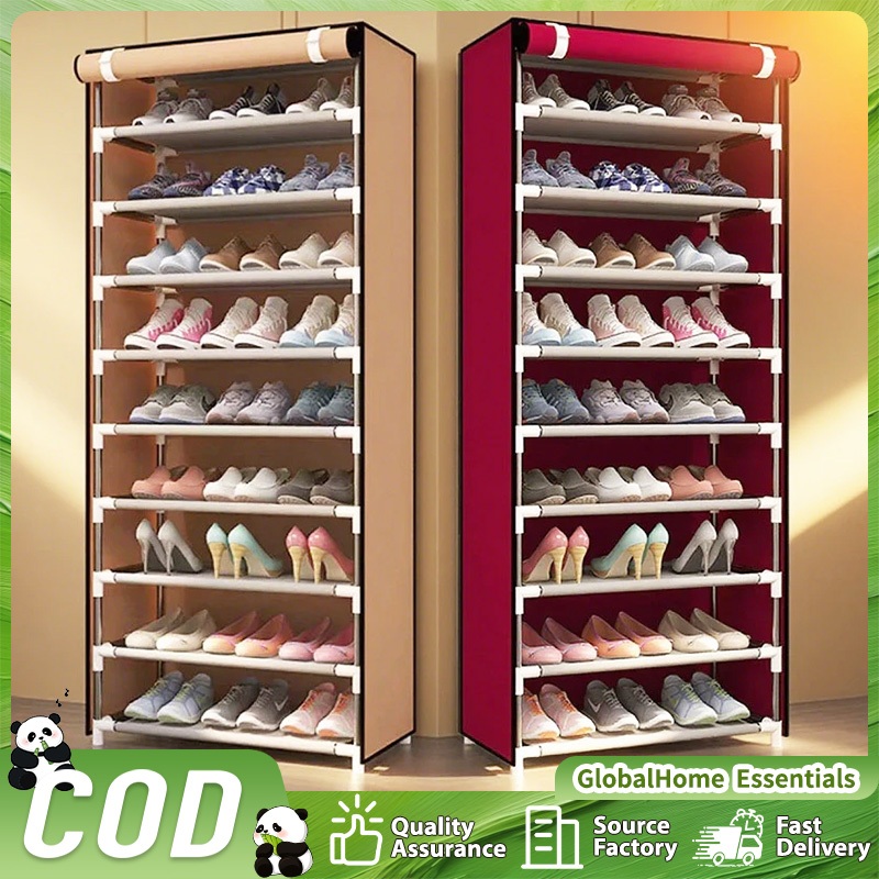 4/5/6/8 Layers Floor Shoe Rack Organizer Stainless Steel Home Use ...