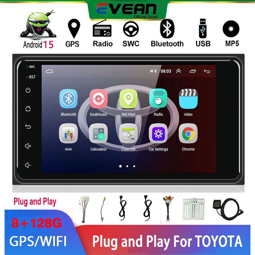 7inch Android 15 8G+128G Double 2din Bluetooth Car Stereo Radio Android ...