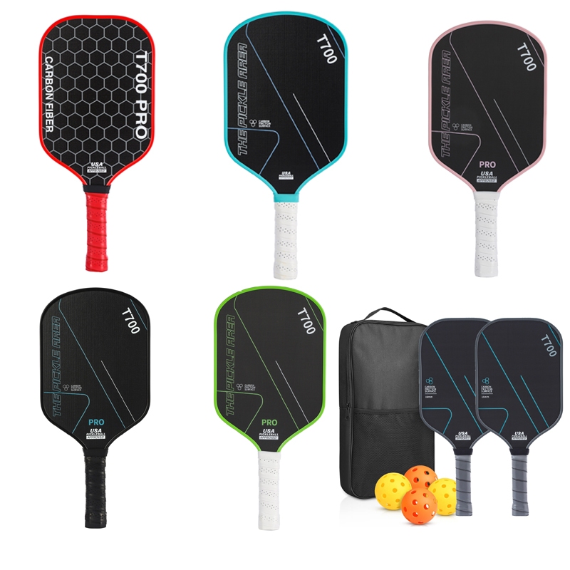 T700 Professional Pickleball Racquet Set Matte Surface One-piece Carbon ...