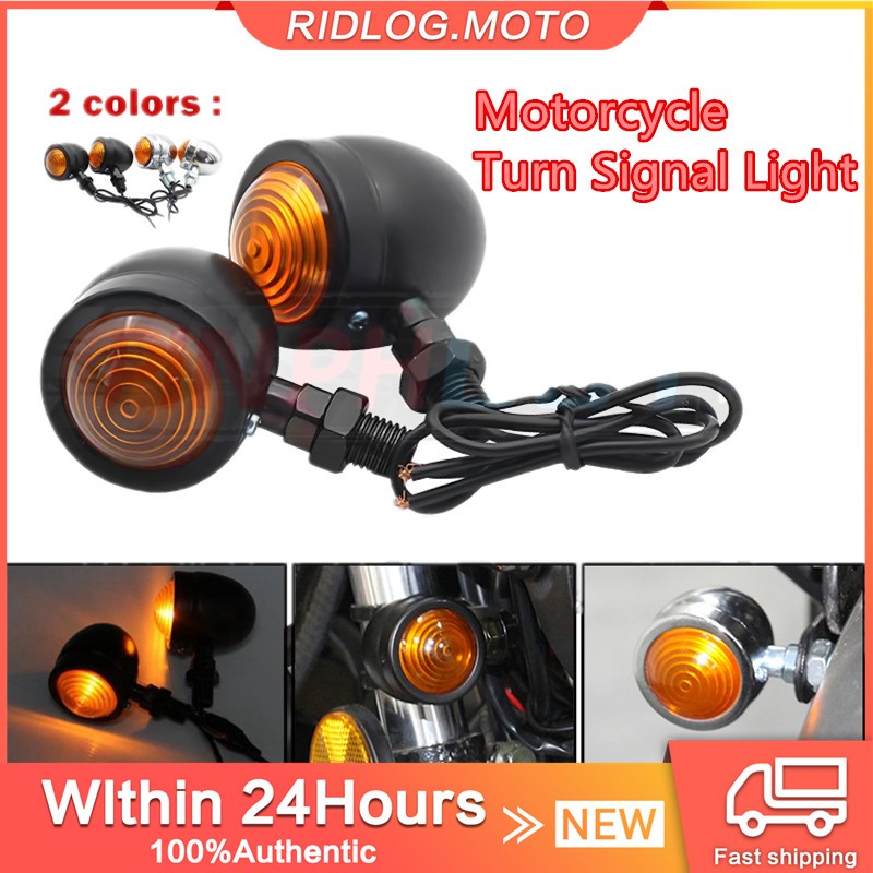 Universal Motorcycle Turn Signal Light Amber Motorbike Blinker ...