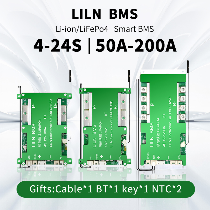 LILN Smart BMS Bluetooth Lifepo4 Battery 4S 12V 8S 24V 100A 150A 200A ...