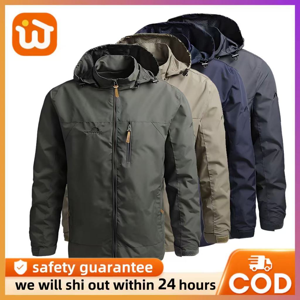 WakayaHome | Ready-Stock Men Outdoor Sharkskin Hooded Windproof ...