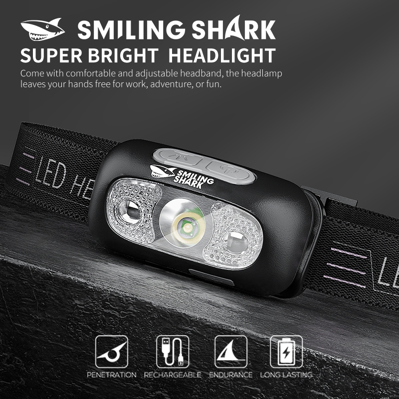 Smiling Shark TD0140 Super Bright headlights ledLightweight sensor ...