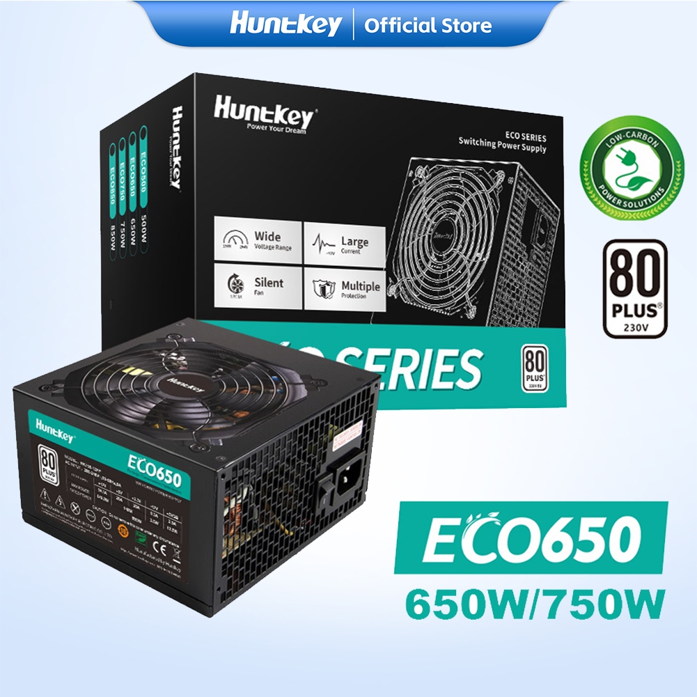 HUNTKEY Computer ATX Power Supply 650W/750W Clearesult Certified 80Plus ...