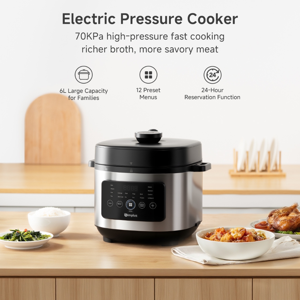 Simplus Pressure Cookers Rice Cooker Multifunction Electric Cooker 6L ...