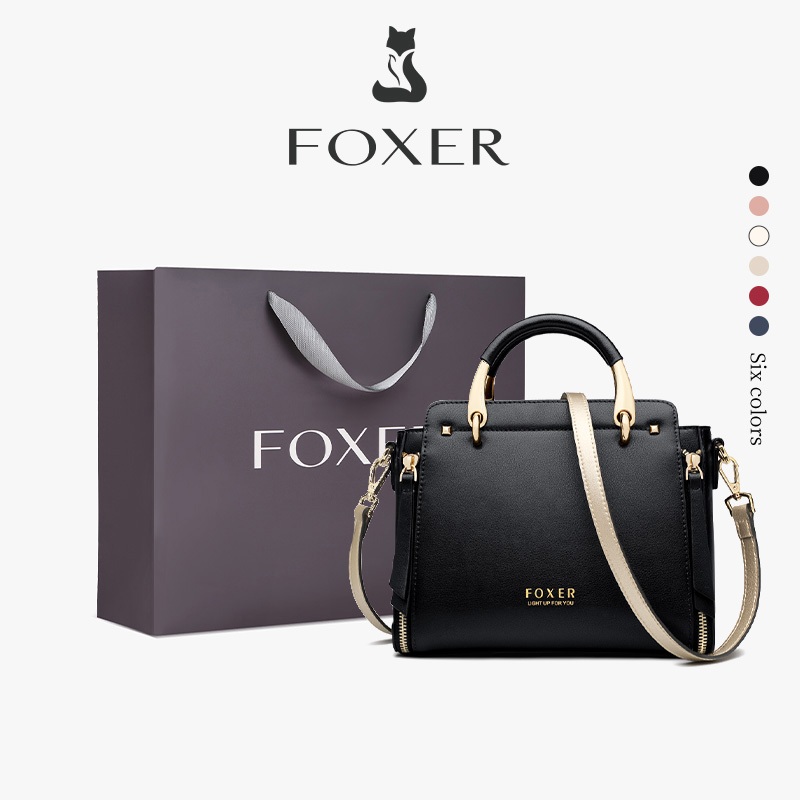 FOXER Genuine Leather Handbag Large Capacity Women's Shoulder Bag ...