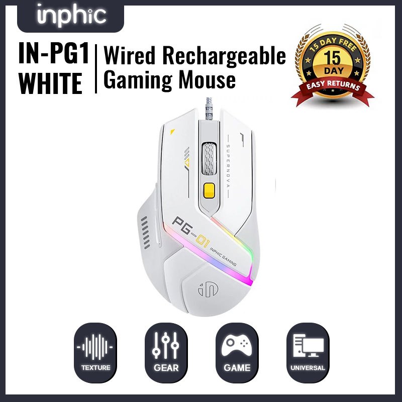 INPHIC badgeinphic PG1 Gaming Mouse Wired Customizable 6 Buttons/200 ...