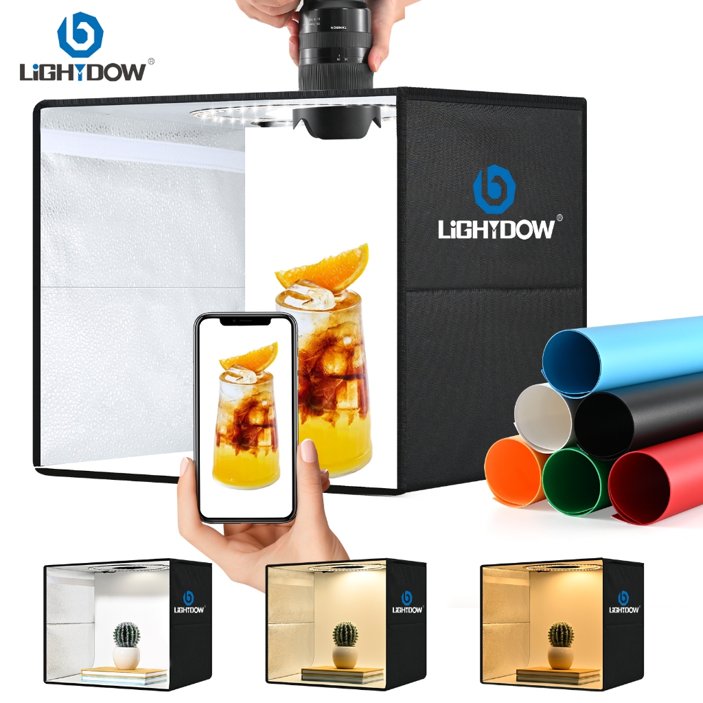 Lightdow 25cm Studio Box 2025 Foldable LED Photo Box Mini Soft-Box ...