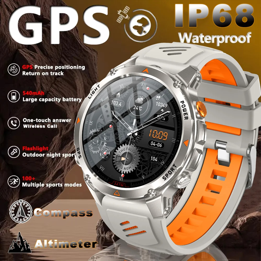 2025 New HT37 Outdoor Military Smart Watch Men 1.46