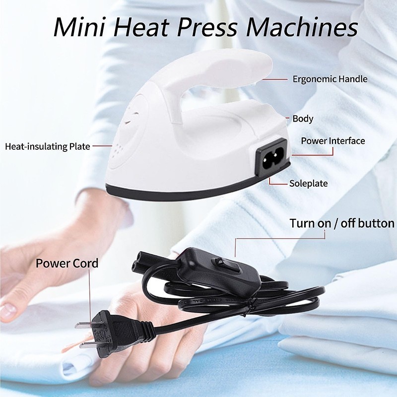 Mini Portable Hand-Held Electric Iron Machine for Travel Home Business ...