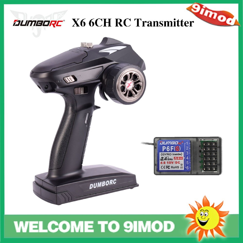 DUMBORC X6 Transmitter+ P6F(G)Receiver 6CH 2.4G RC Radio Controller ...
