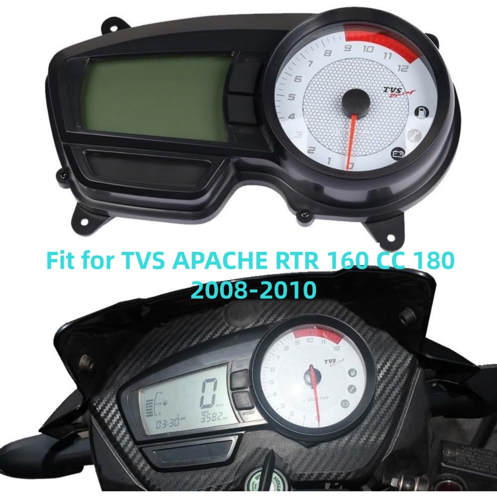 LCD Digital Motorcycle Meter Speedometer Dashboard RPM For TVS APACHE ...