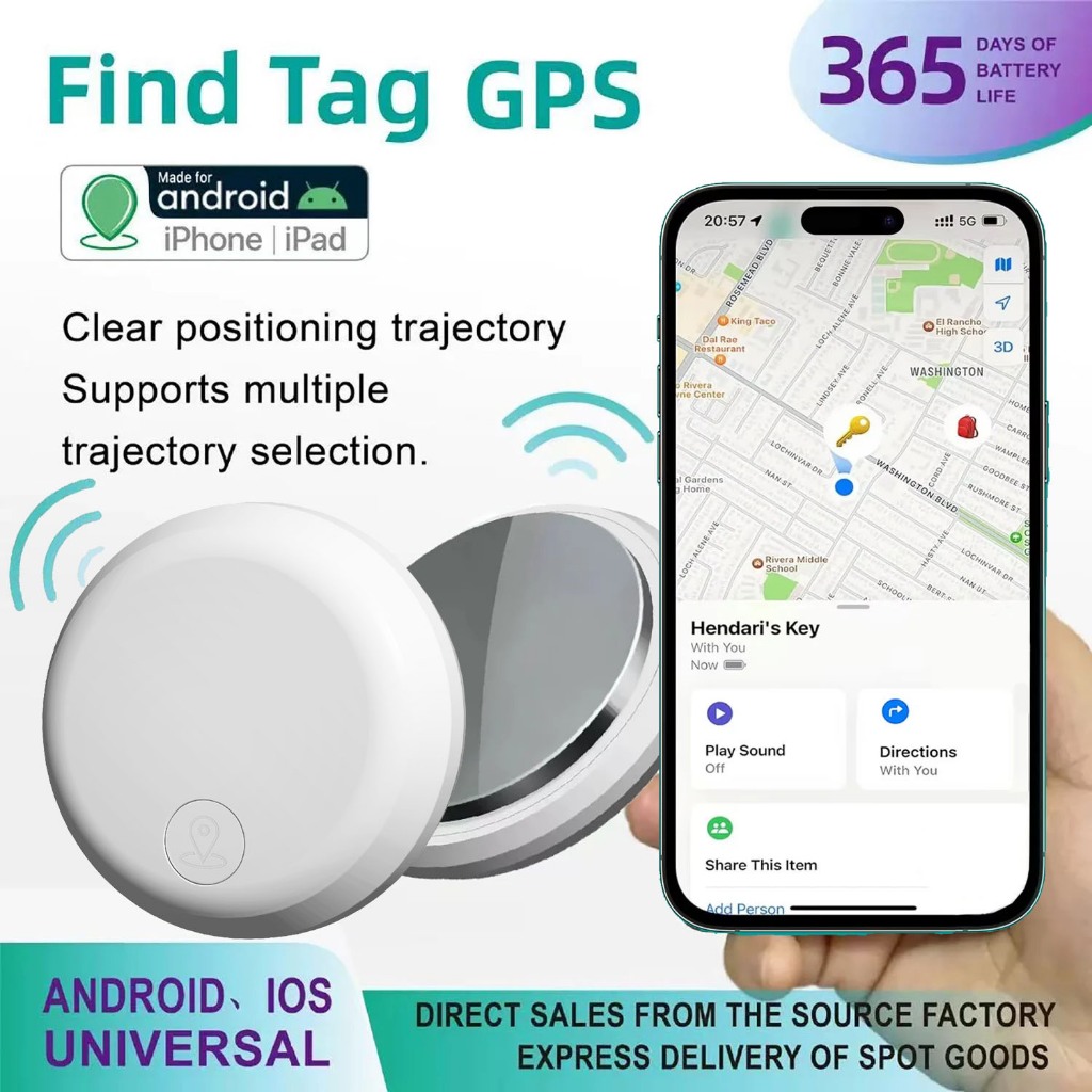GPS Tracker Voor Sleutels, Portemonnee, Kinderen, Huisdieren Etc Zwart 7 1