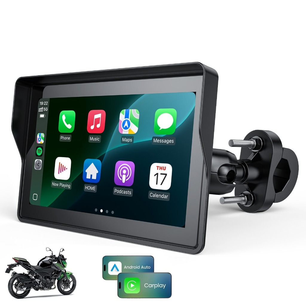 WonVon 5 Inch Motorcycle Carplay GPS Navigation System with Apple ...